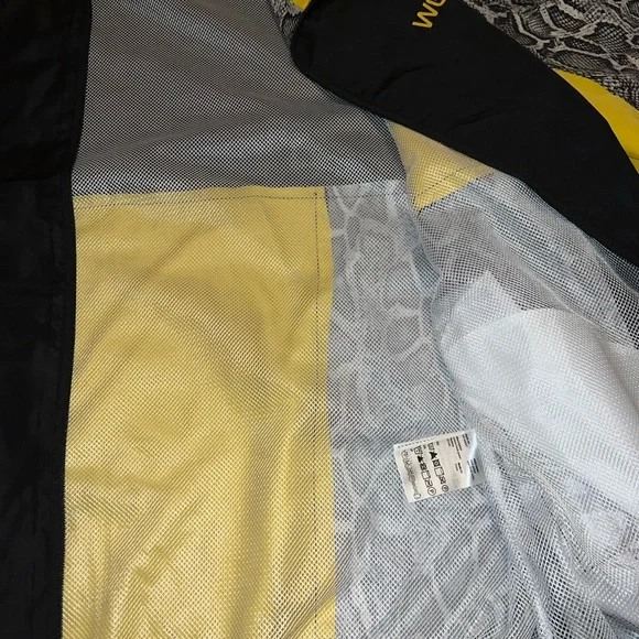NWT WESC Black & Yellow Colorblock Snakeskin Retro Zip Up Track Jacket Size XL - Picture 8 of 14